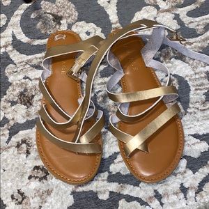 GOLD WRAP UP SANDALS